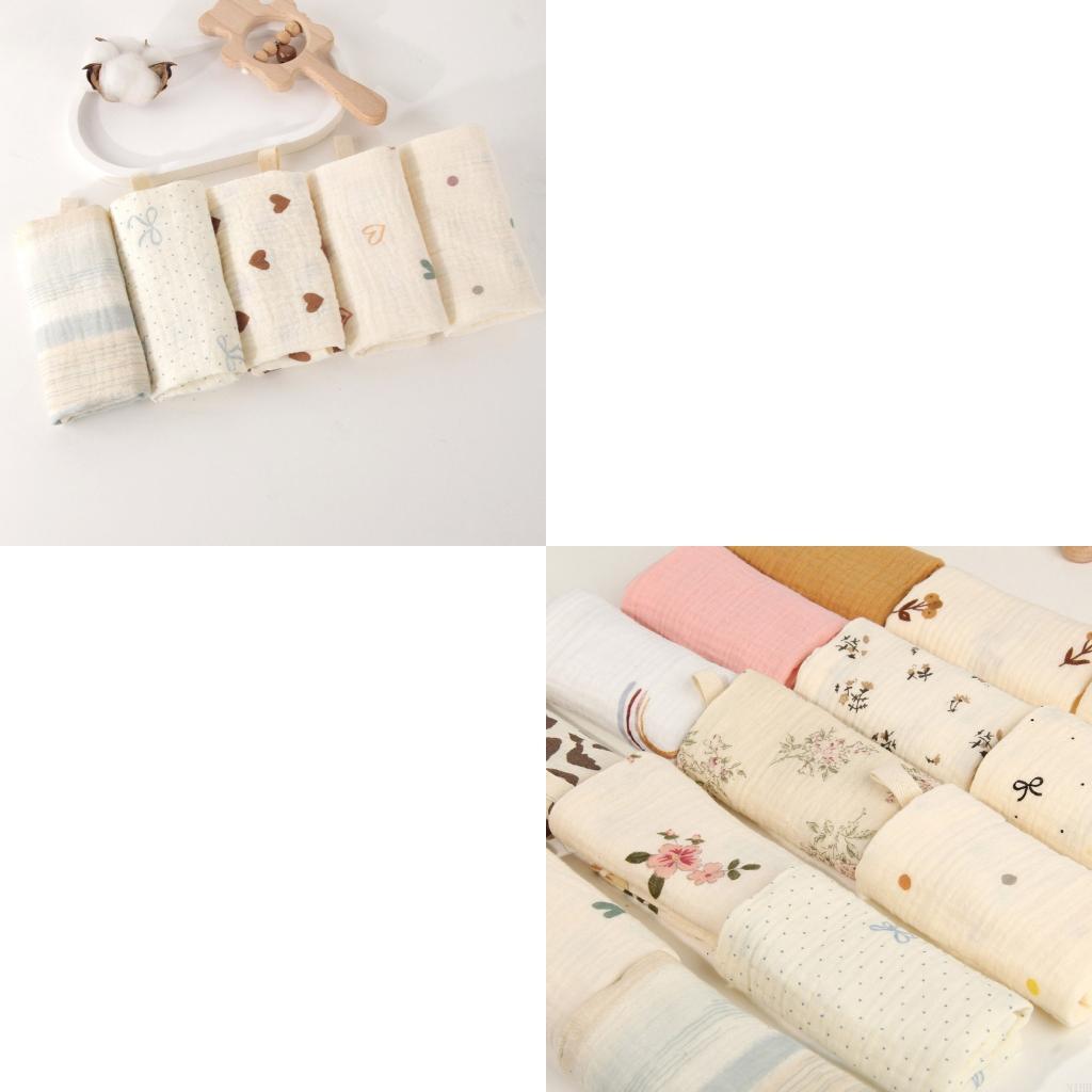 Printed Bibs Pack - Pack of 5pcs Newborns Bath Towels