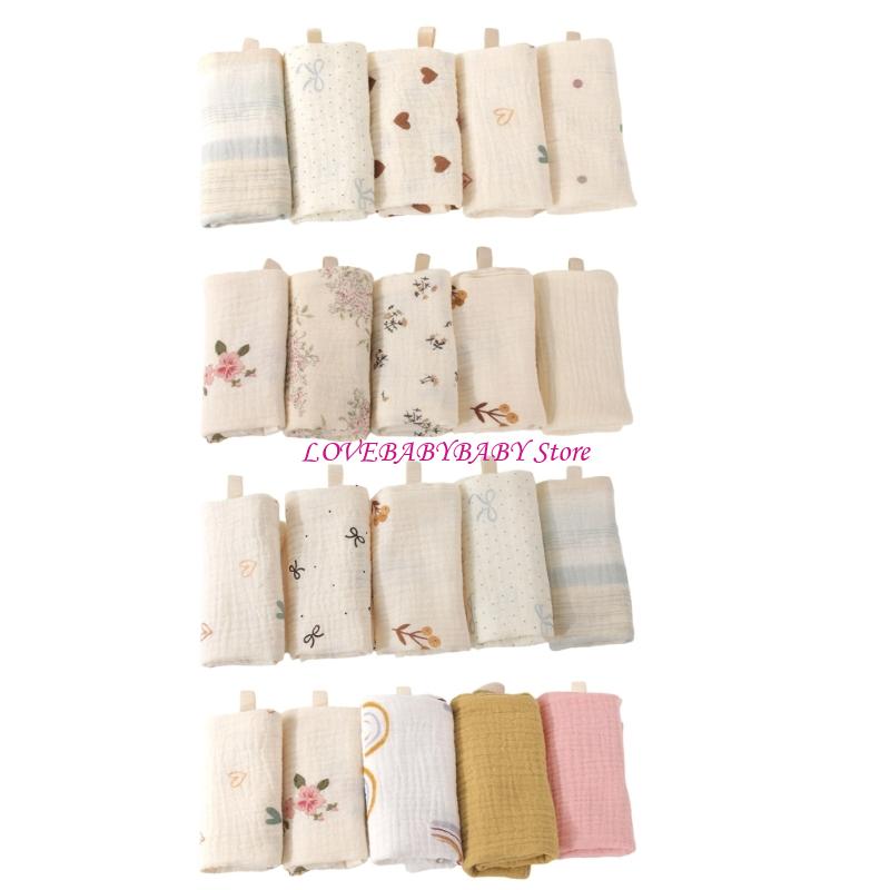 Pack of 5pcs Soft Baby Washclo - Printed Bibs Pack recension och pris