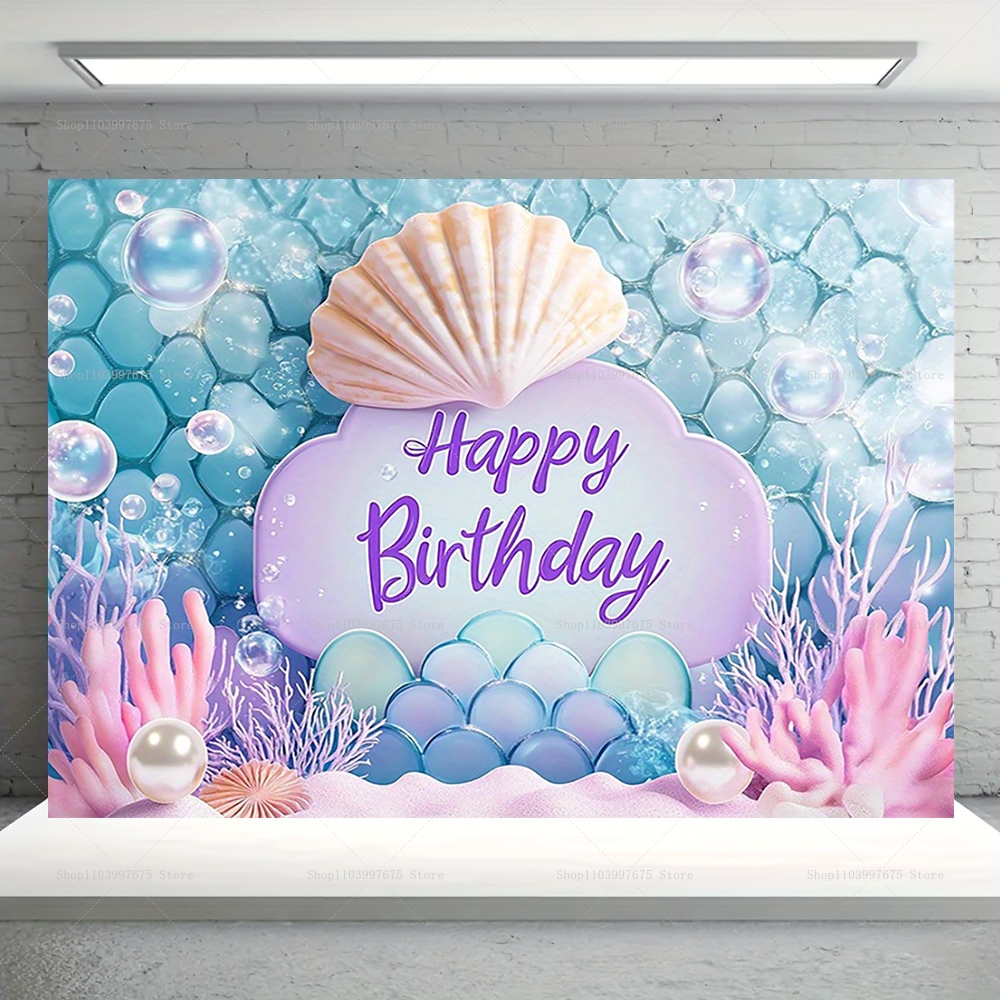Mermaid Party Backdrops Childr - Baby Clothing Easter recension och pris