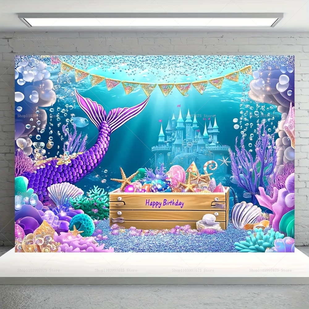 Mermaid Party Backdrops Childr - Baby Clothing Easter recension och pris