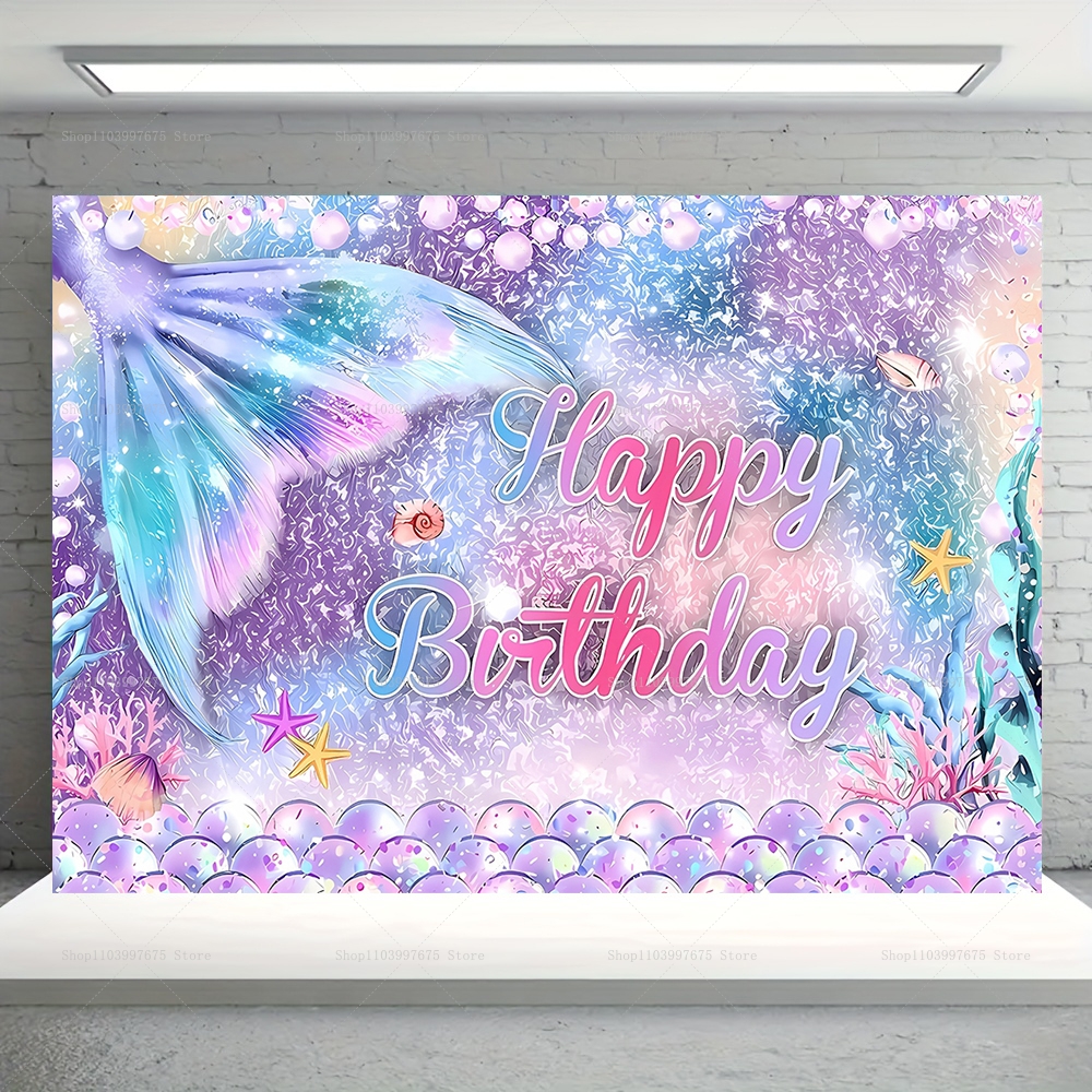Mermaid Party Backdrops Childr - Baby Clothing Easter recension och pris