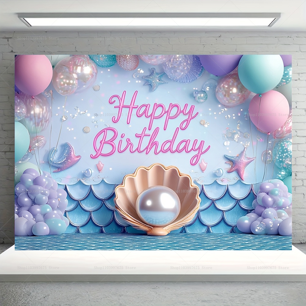 Mermaid Party Backdrops Childr - Baby Clothing Easter recension och pris