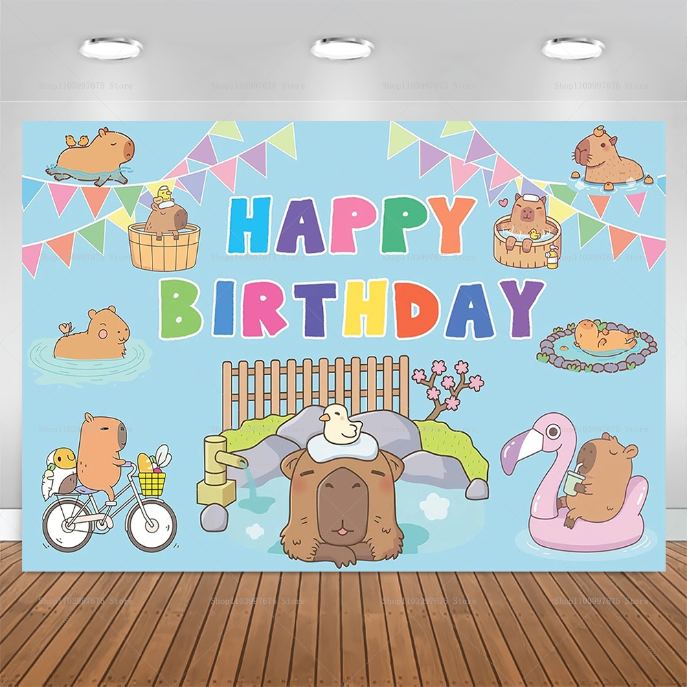 Cute Capybara Theme Backdrop C - Baby Clothing Easter recension och pris