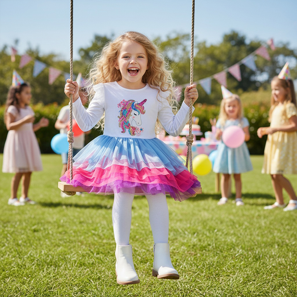 DXTON Children Cake Dress For  - Baby Clothing Layers recension och pris