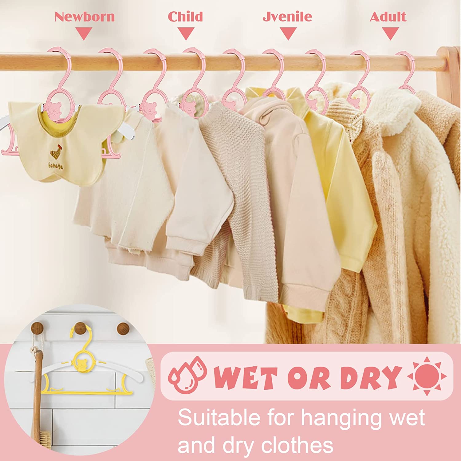 UNTIOR Non-slip Baby Clothes H - Baby Clothes Organiser recension och pris