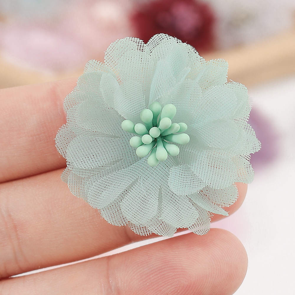 10Pcs 4cm Chiffon Flowers Head - Baby Clothing Yarn recension och pris