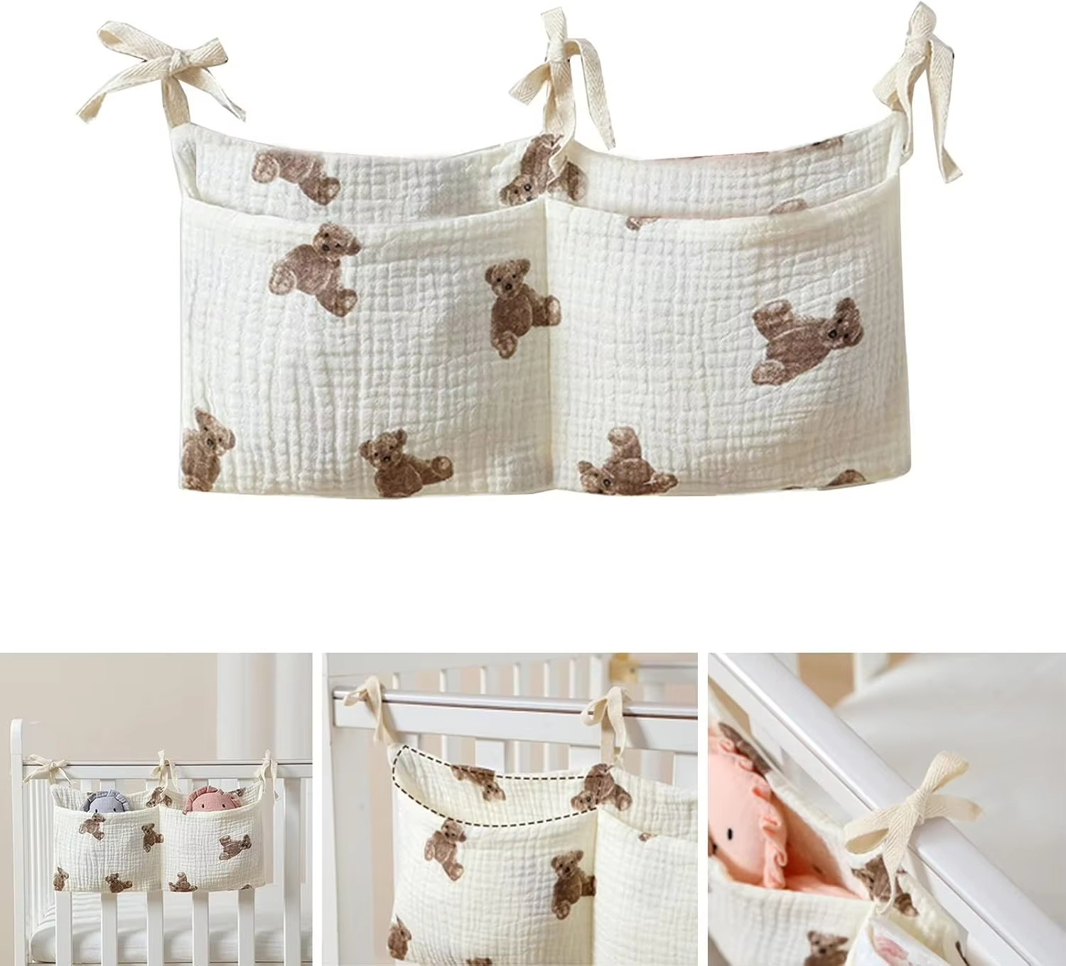 Baby Crib Organizer Cot Caddy  - Baby Clothing For Bed recension och pris
