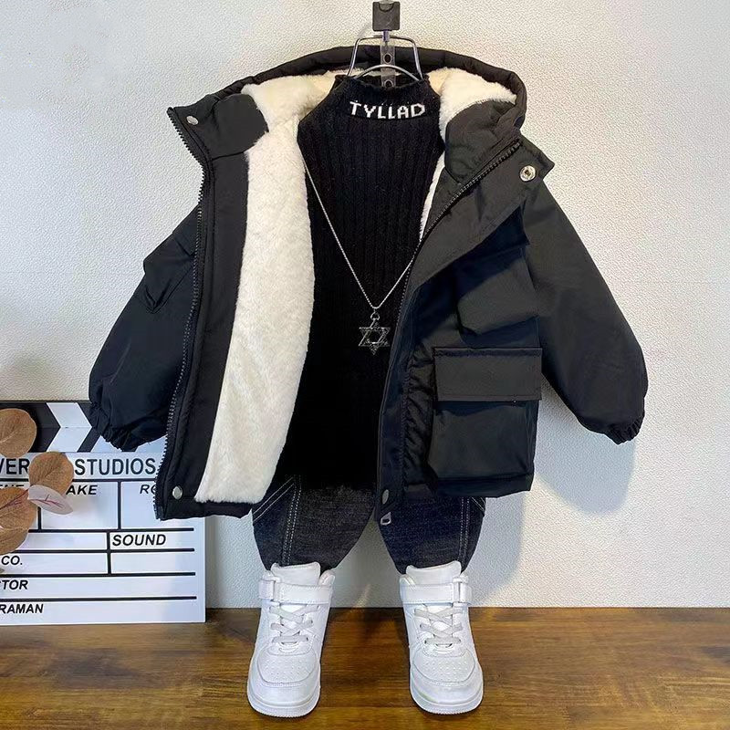 Kids Boys Plush Warm Jacket Ho - Baby X Clothing recension och pris