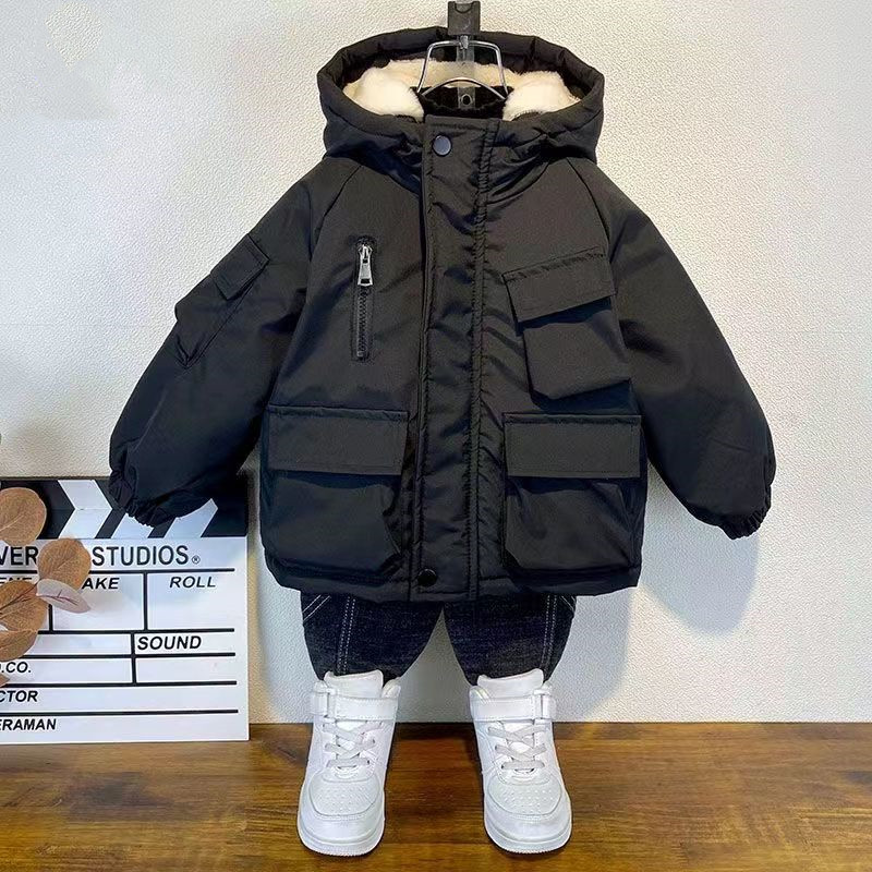 Kids Boys Plush Warm Jacket Ho - Baby X Clothing recension och pris