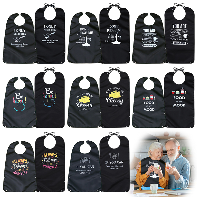 2-Pack Dining Bibs for Seniors - Printed Bibs Pack recension och pris