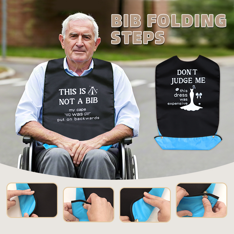 2-Pack Dining Bibs for Seniors - Printed Bibs Pack recension och pris