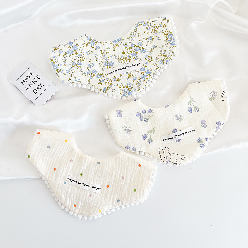 3pcs Pack Cotton Gauze Baby Gi - Printed Bibs Pack recension och pris