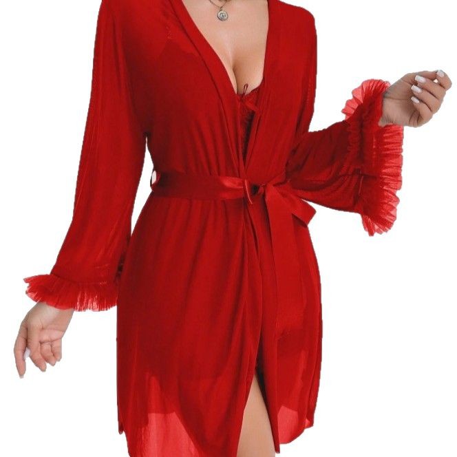 Women Sexy Robe Lingerie Set L - Baby Gown Nightwear recension och pris